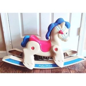 Vintage 1988 Fisher Price Rocking Horse Pony Toddler Children's Ride On Toy 90s